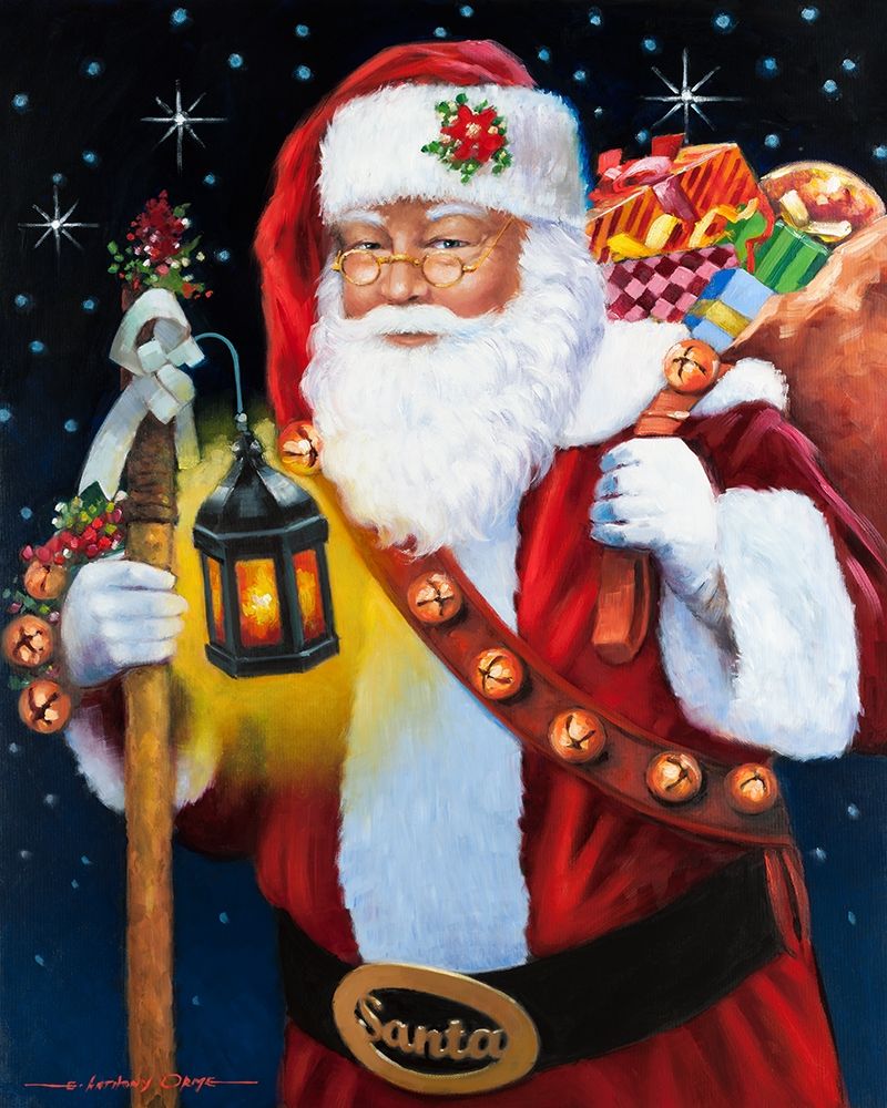 Santa With Lantern art print by E. Anthony Orme for $57.95 CAD