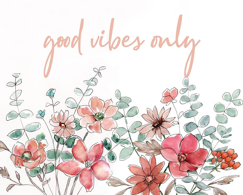 Floral Good Vibes art print by Nan for $57.95 CAD