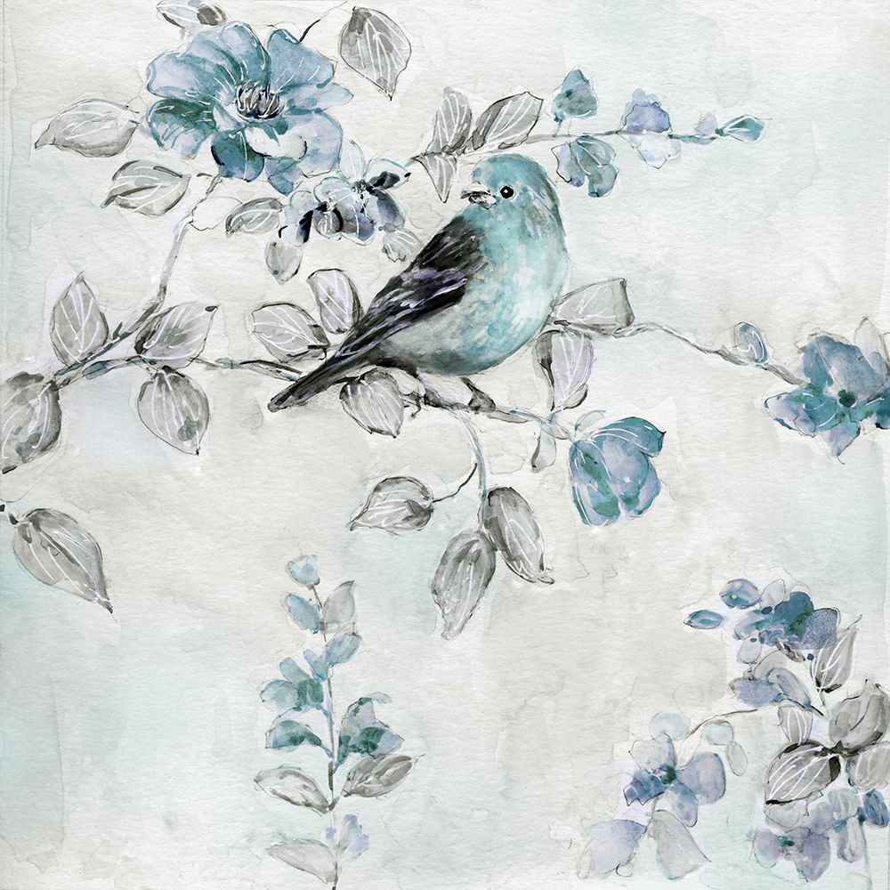 Finch and Spring Rose Climbers II art print by Sally Swatland for $57.95 CAD