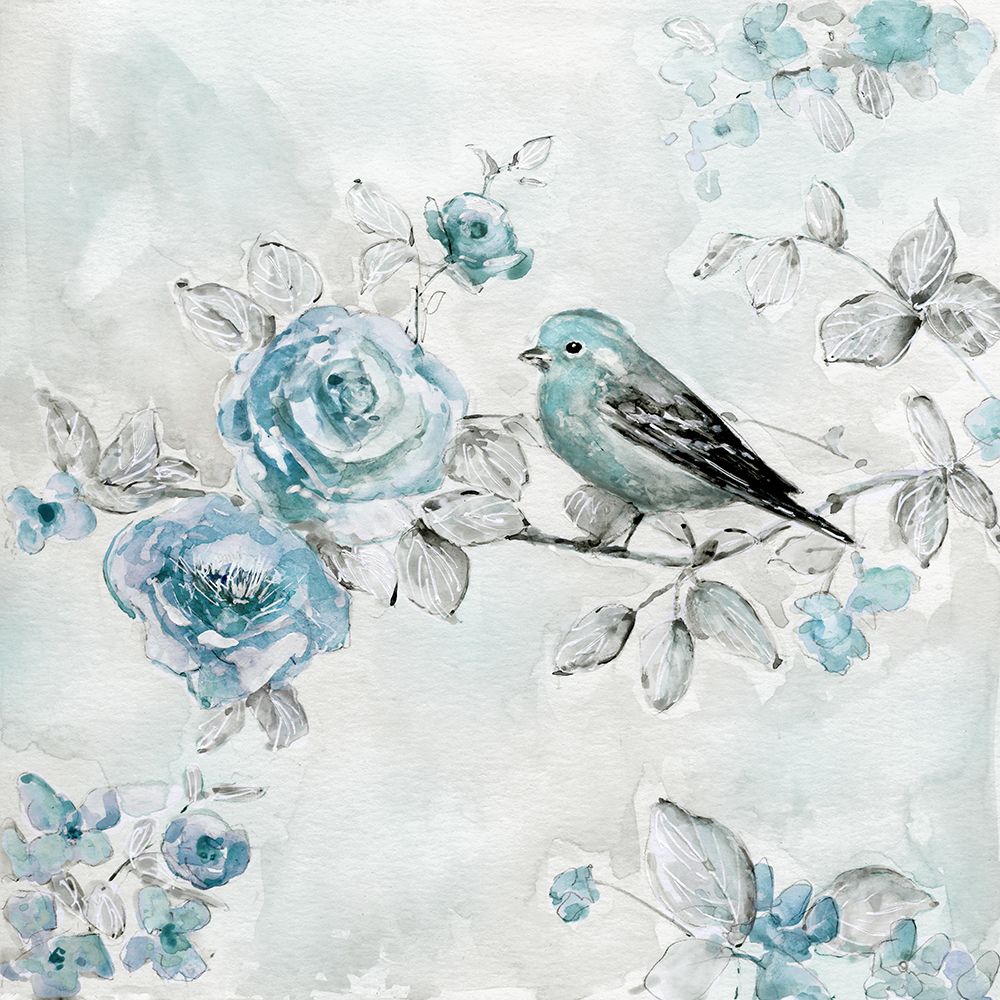 Finch and Spring Rose Climbers III art print by Sally Swatland for $57.95 CAD