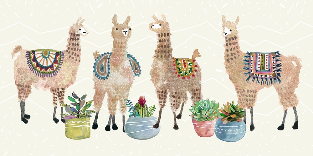 Llama Party art print by Carol Robinson for $57.95 CAD