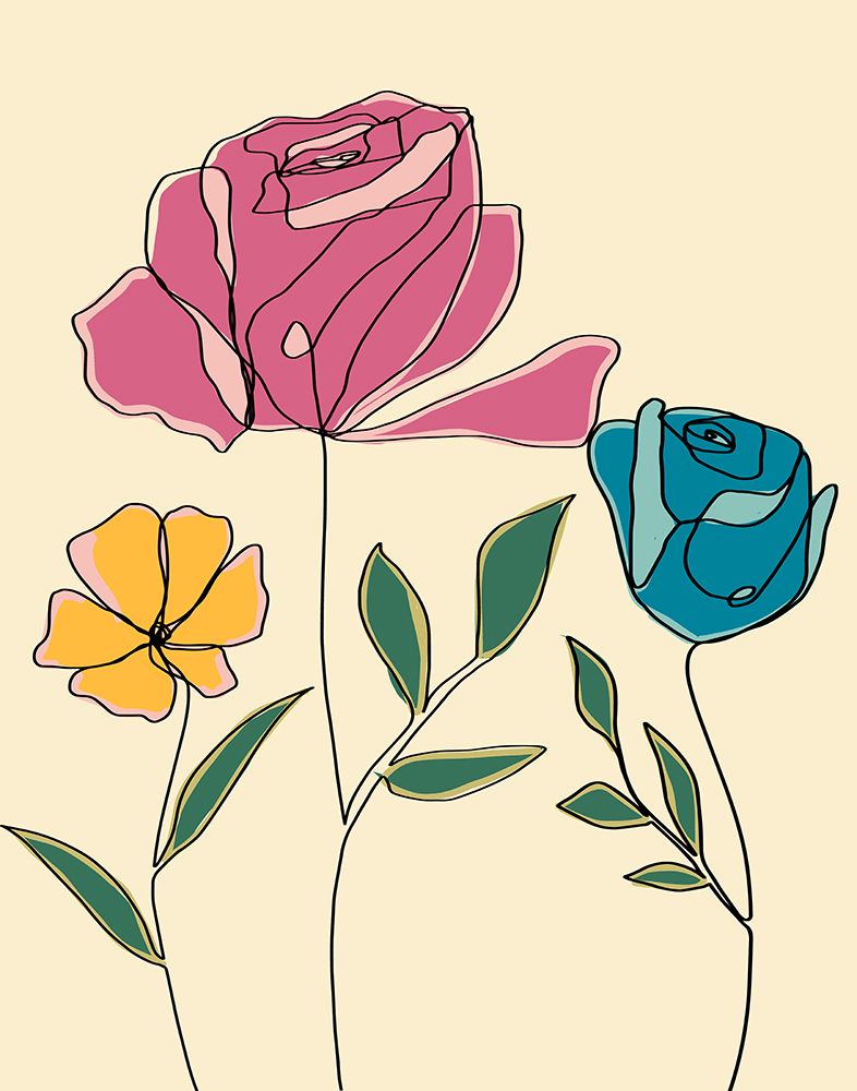 Colored Floral II art print by Daniela Santiago for $57.95 CAD