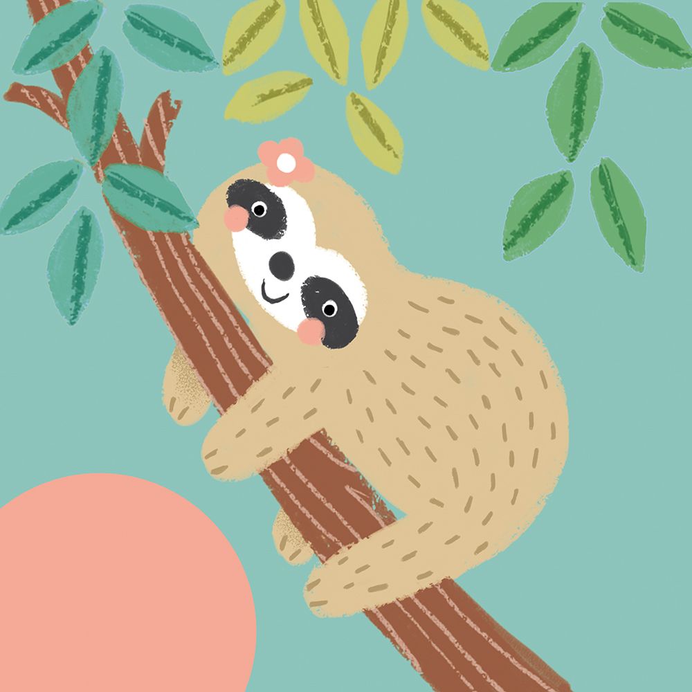Jungle Sloth II art print by Louise Anglicas for $57.95 CAD