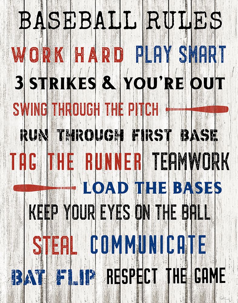 Baseball Rules art print by Natalie Carpentieri for $57.95 CAD