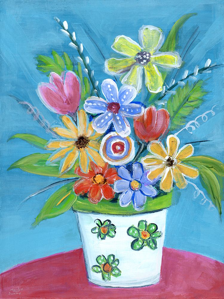 Bright Retro Flowers I art print by Marilyn Dunlap for $57.95 CAD