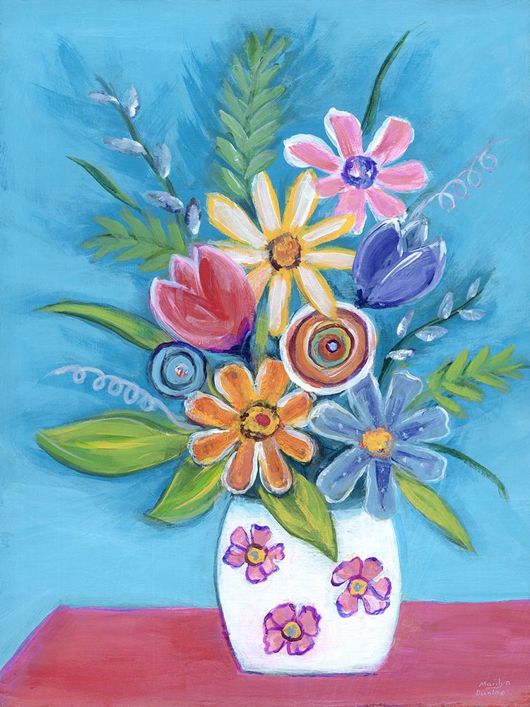 Bright Retro Flowers II art print by Marilyn Dunlap for $57.95 CAD