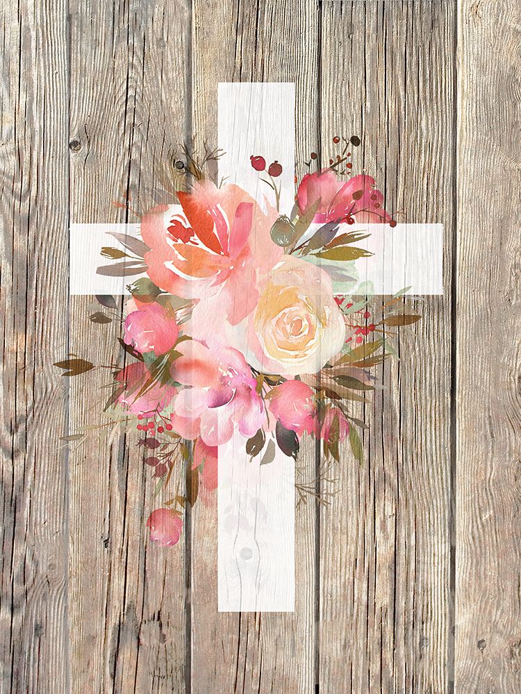 Floral Cross art print by Kelly Donovan for $57.95 CAD