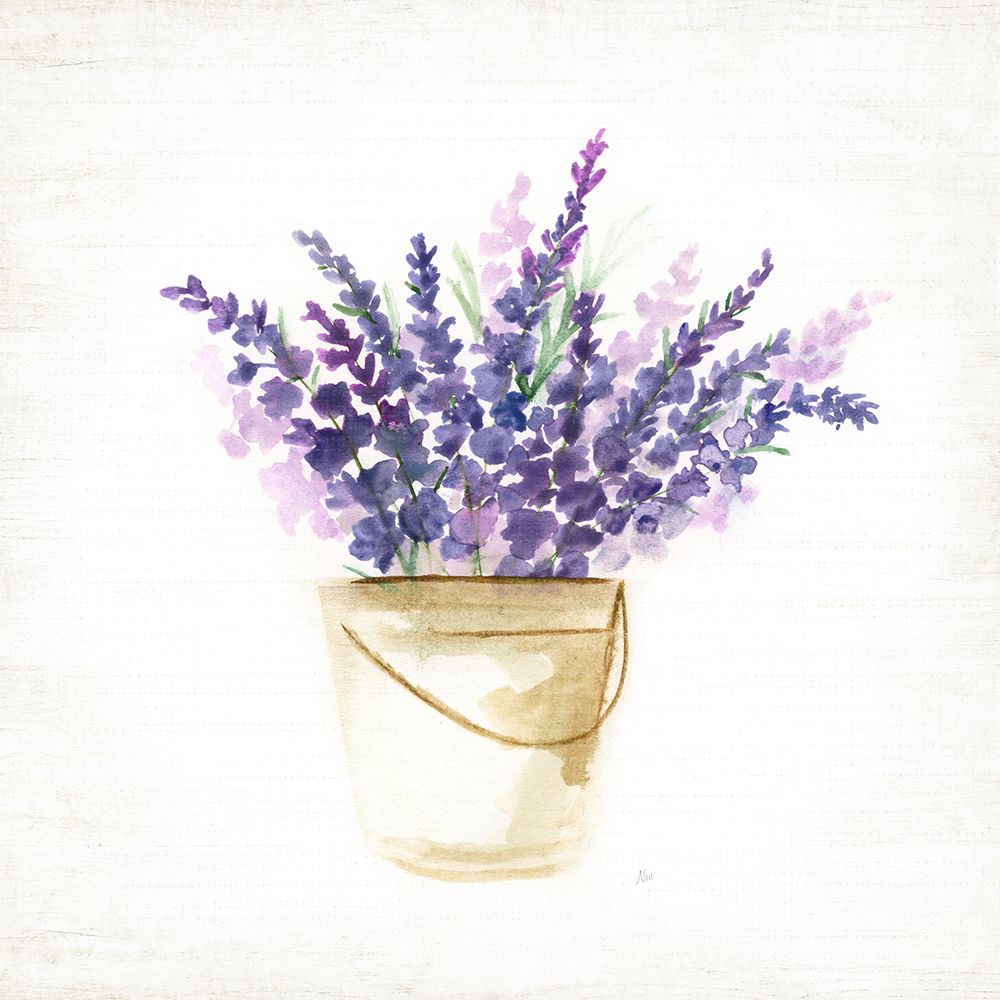 Bucket of Lavender I art print by Nan for $57.95 CAD