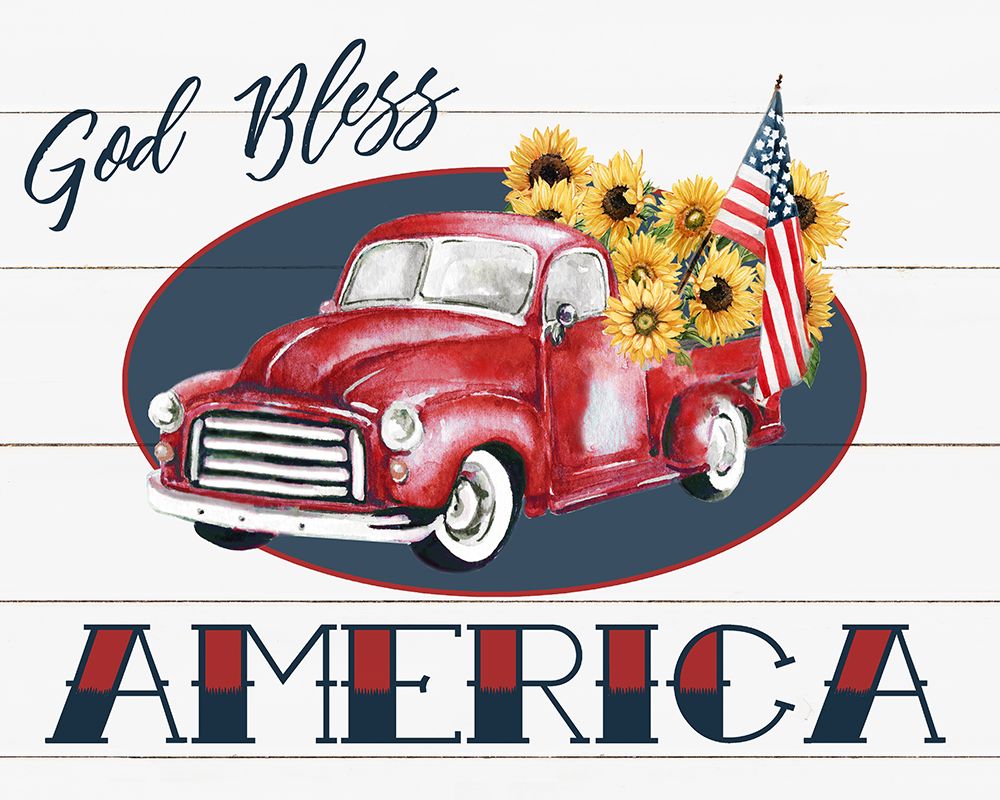 God Bless American Truck art print by Carol Robinson for $57.95 CAD