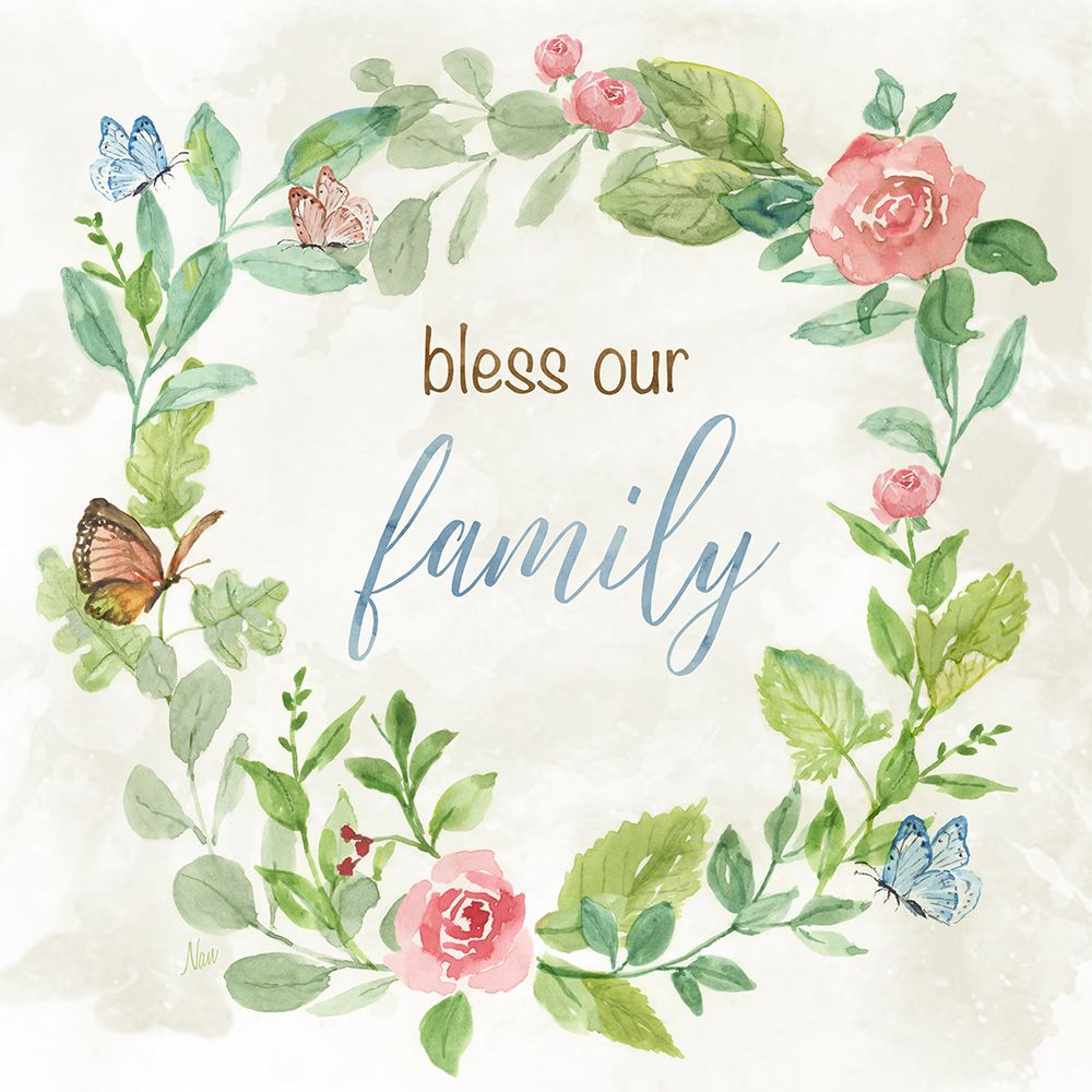 Bless Our Family art print by Nan for $57.95 CAD