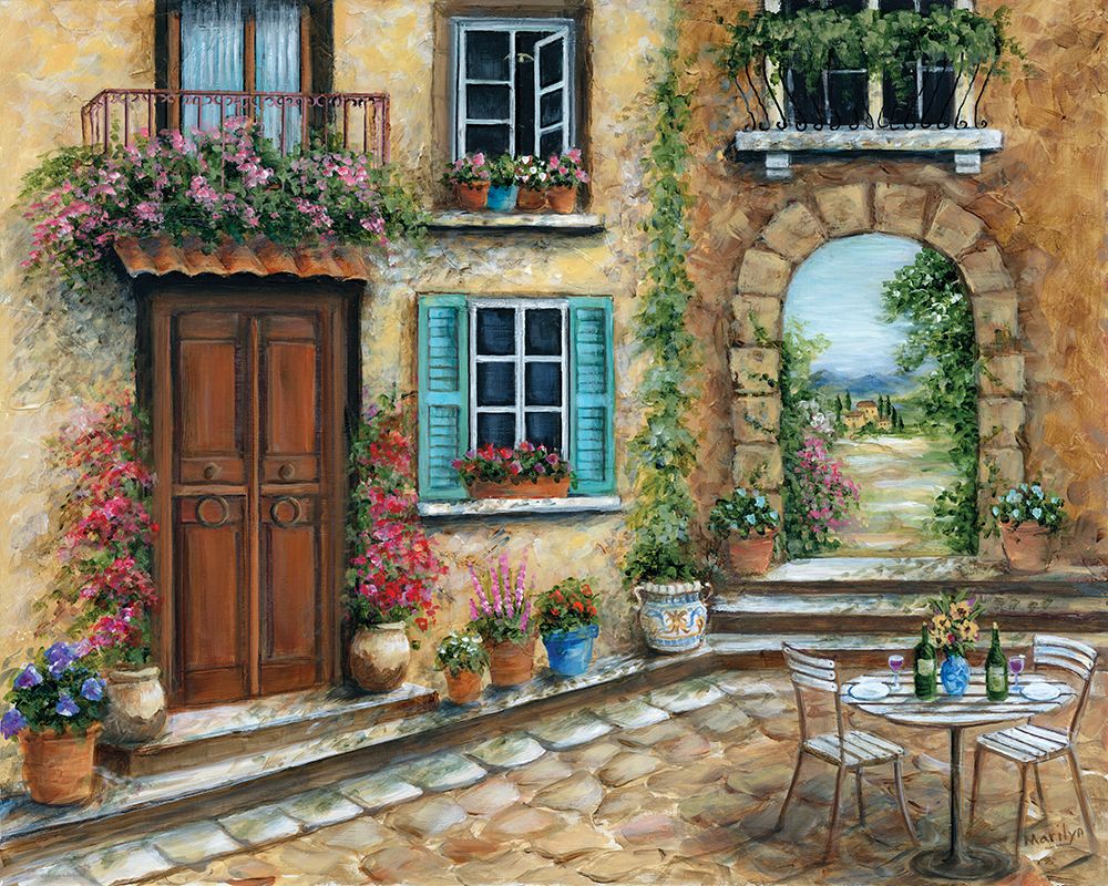 Tuscan Courtyard art print by Marilyn Dunlap for $57.95 CAD