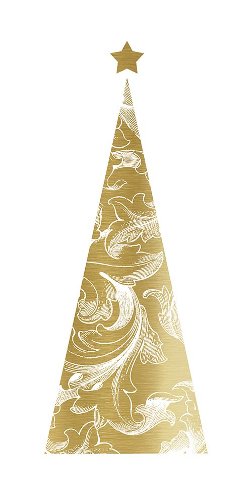 Gold Christmas Tree I art print by Carol Robinson for $57.95 CAD