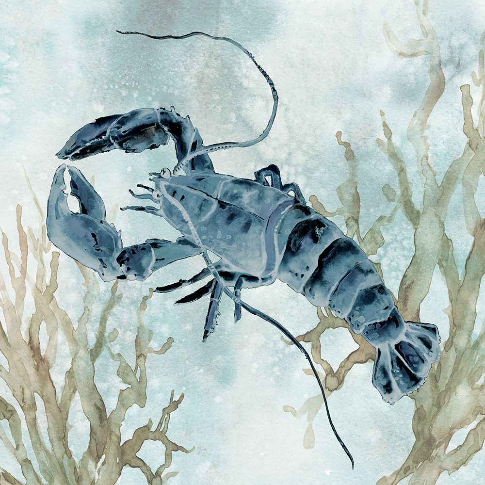 Navy Lobster art print by Carol Robinson for $57.95 CAD