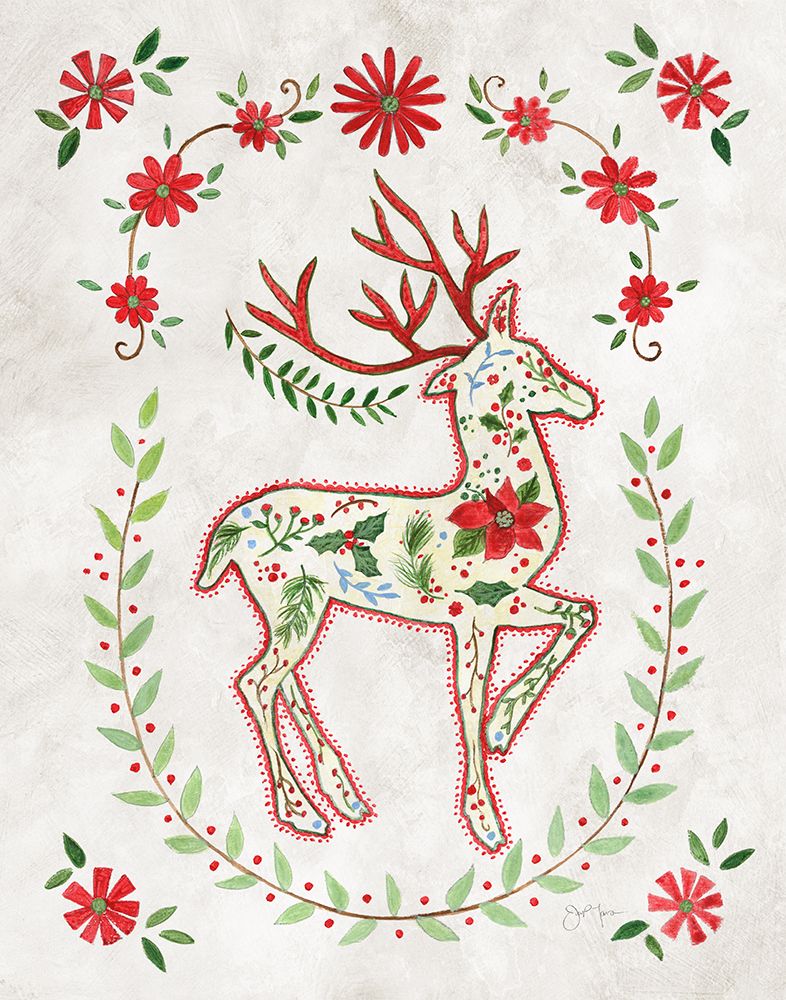 Christmas Folk Reindeer art print by Tava Studios for $57.95 CAD