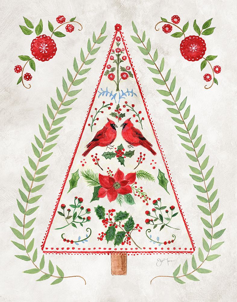 Christmas Folk Tree art print by Tava Studios for $57.95 CAD