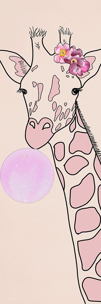 Bubblegum Giraffe II art print by Daniela Santiago for $57.95 CAD
