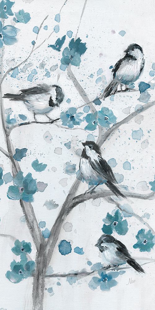 Blue Chickadees I art print by Nan for $57.95 CAD