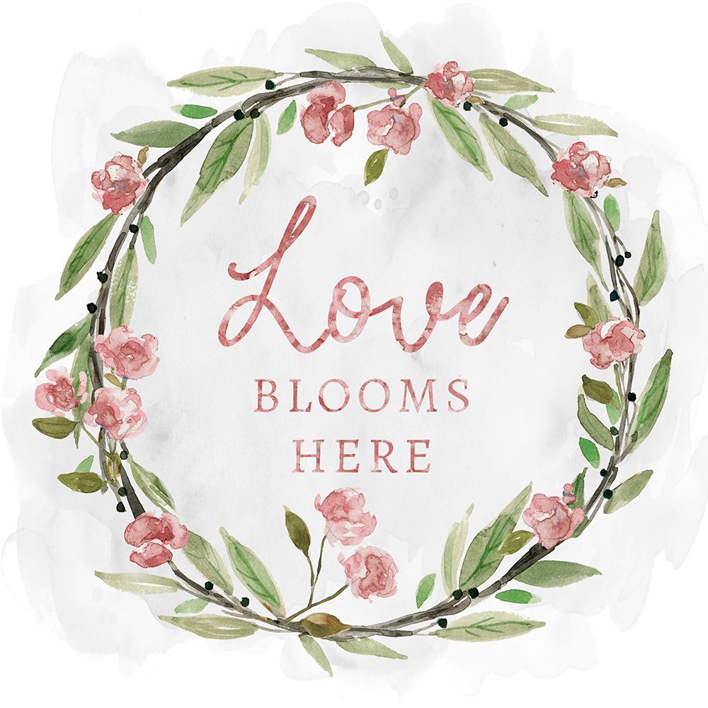 Love Blooms Wreath art print by Carol Robinson for $57.95 CAD