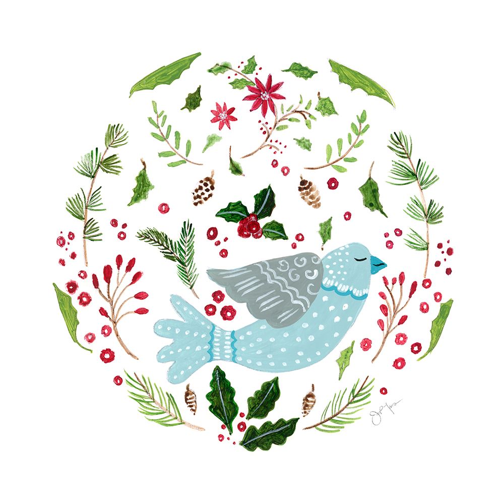 Christmas Folk Bird art print by Tava Studios for $57.95 CAD