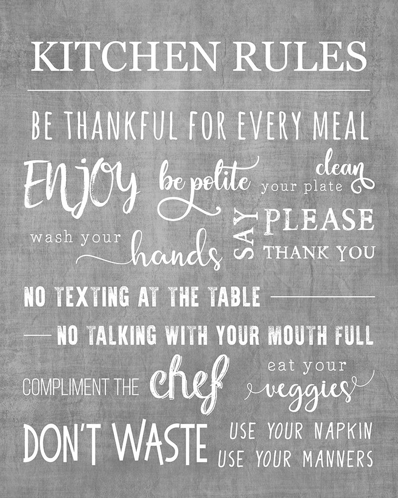 Neutral Kitchen Rules art print by CAD Designs for $57.95 CAD