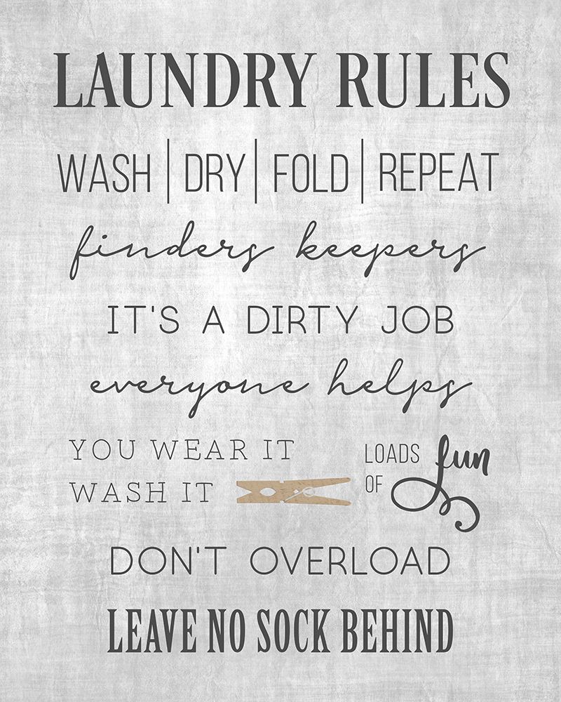 Neutral Laundry Rules art print by CAD Designs for $57.95 CAD