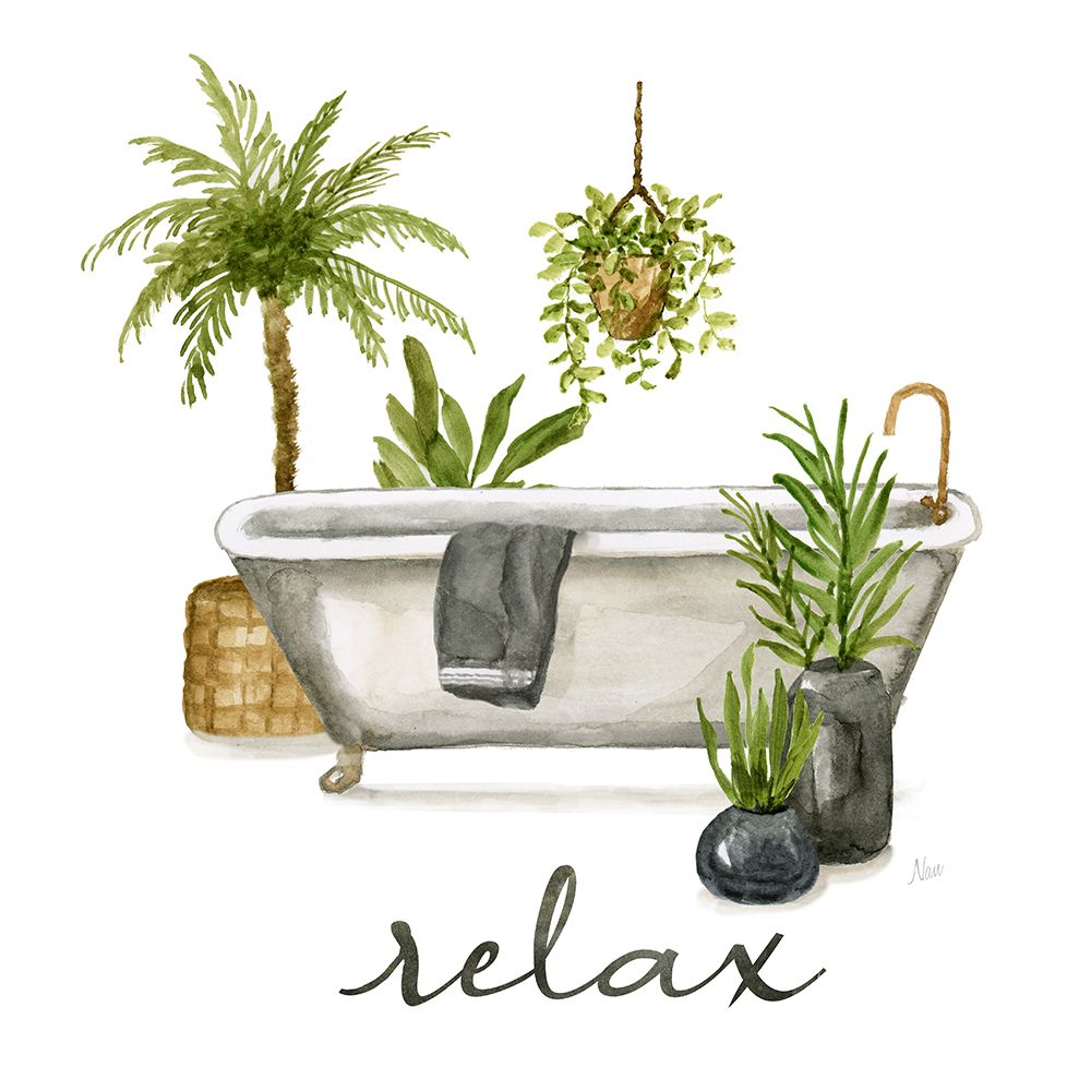 Bathtub Relax art print by Nan for $57.95 CAD