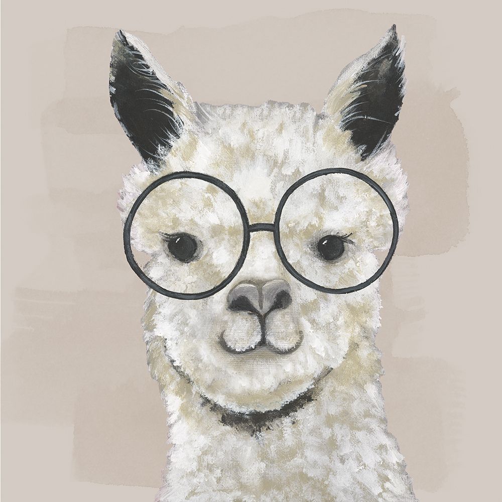 Neutral Llama Glasses art print by Tava Studios for $57.95 CAD