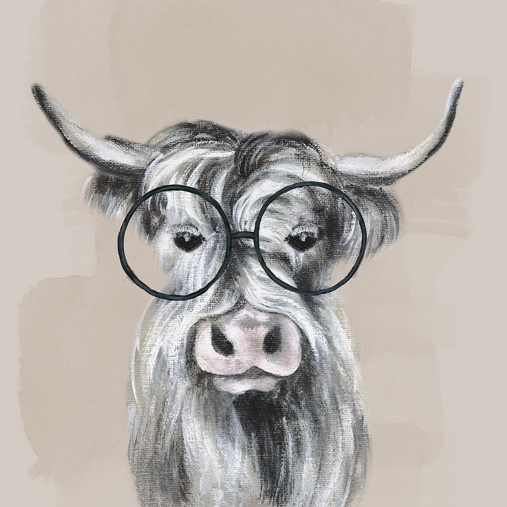 Neutral Cow Glasses art print by Tava Studios for $57.95 CAD