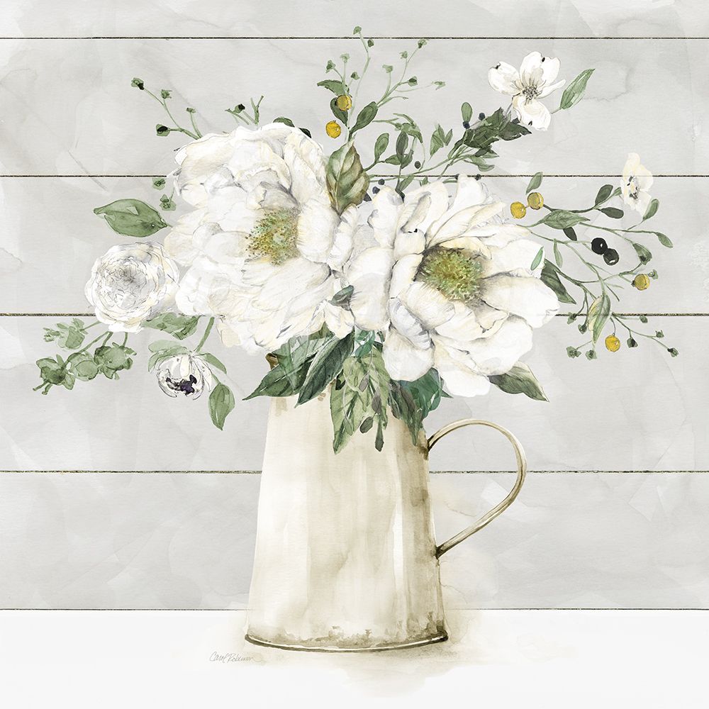 White Farmhouse Bouquet art print by Carol Robinson for $57.95 CAD