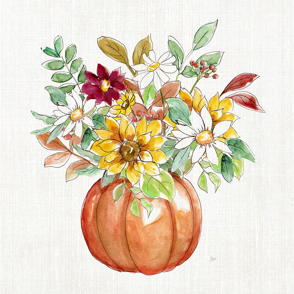 Pumpkin Bouquet I art print by Nan for $57.95 CAD