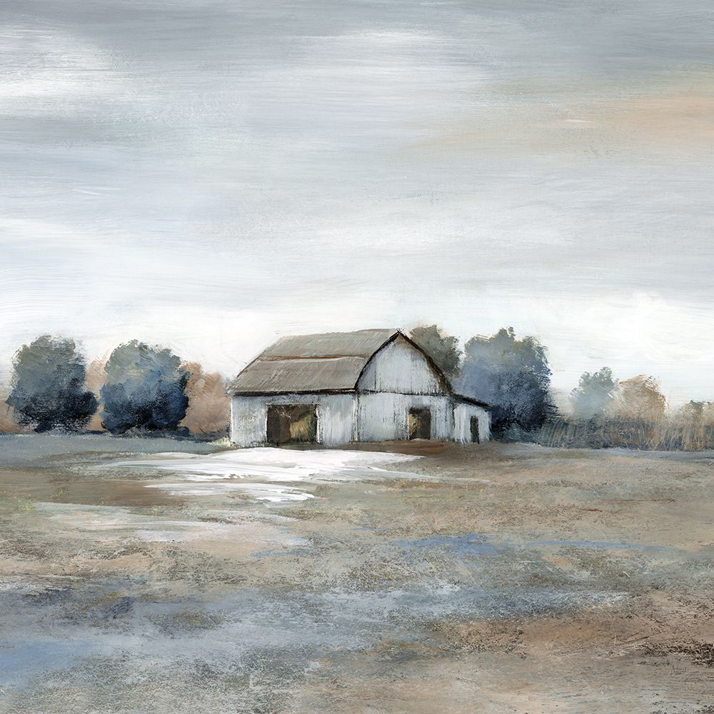 Pasture and White Barn art print by Nan for $57.95 CAD