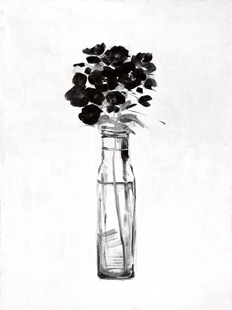 Black And White Sophisticated Flower I art print by Sally Swatland for $57.95 CAD