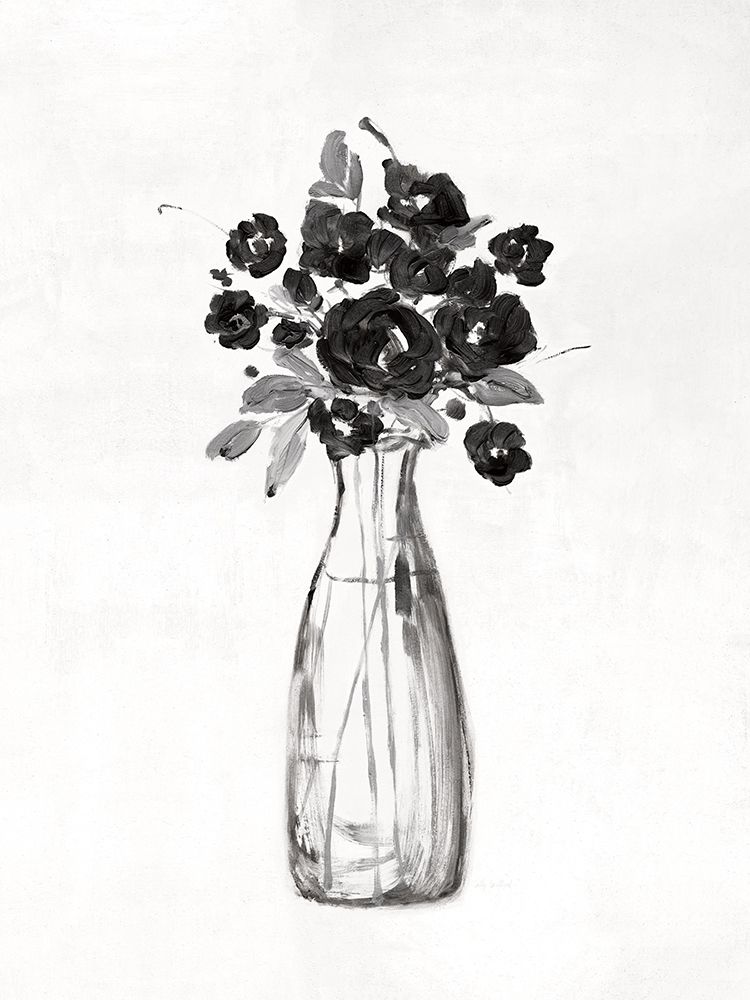Black And White Sophisticated Flower II art print by Sally Swatland for $57.95 CAD