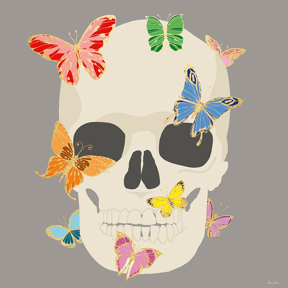 Butterfly Skull art print by Daniela Santiago for $57.95 CAD