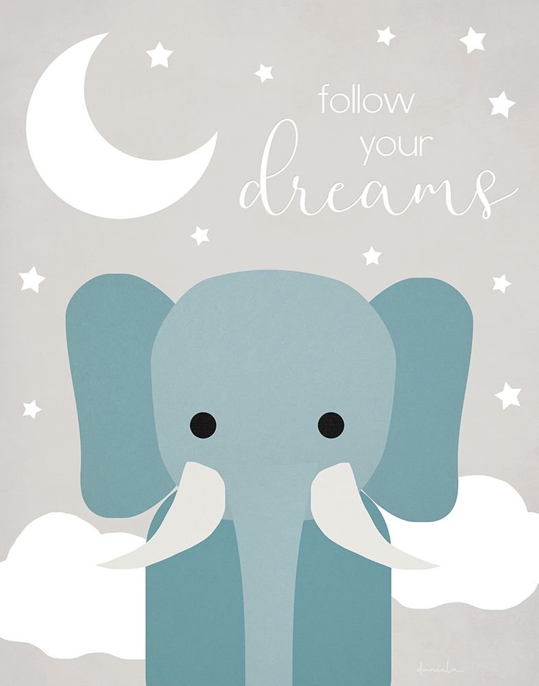 Dreams Elephant art print by Daniela Santiago for $57.95 CAD