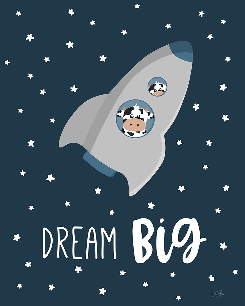 Cow in Space I art print by Natalie Carpentieri for $57.95 CAD