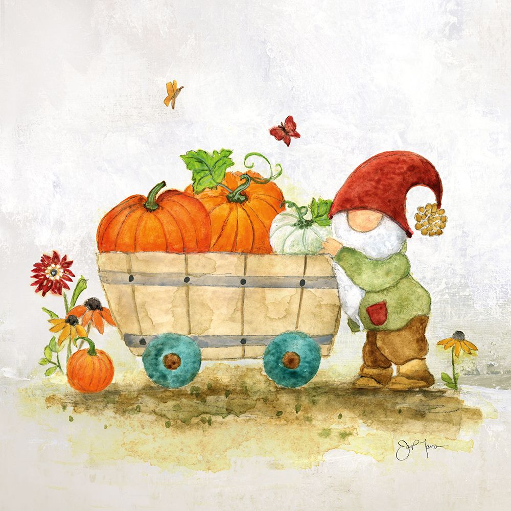 Garden Pumpkin Gnome art print by Tava Studios for $57.95 CAD