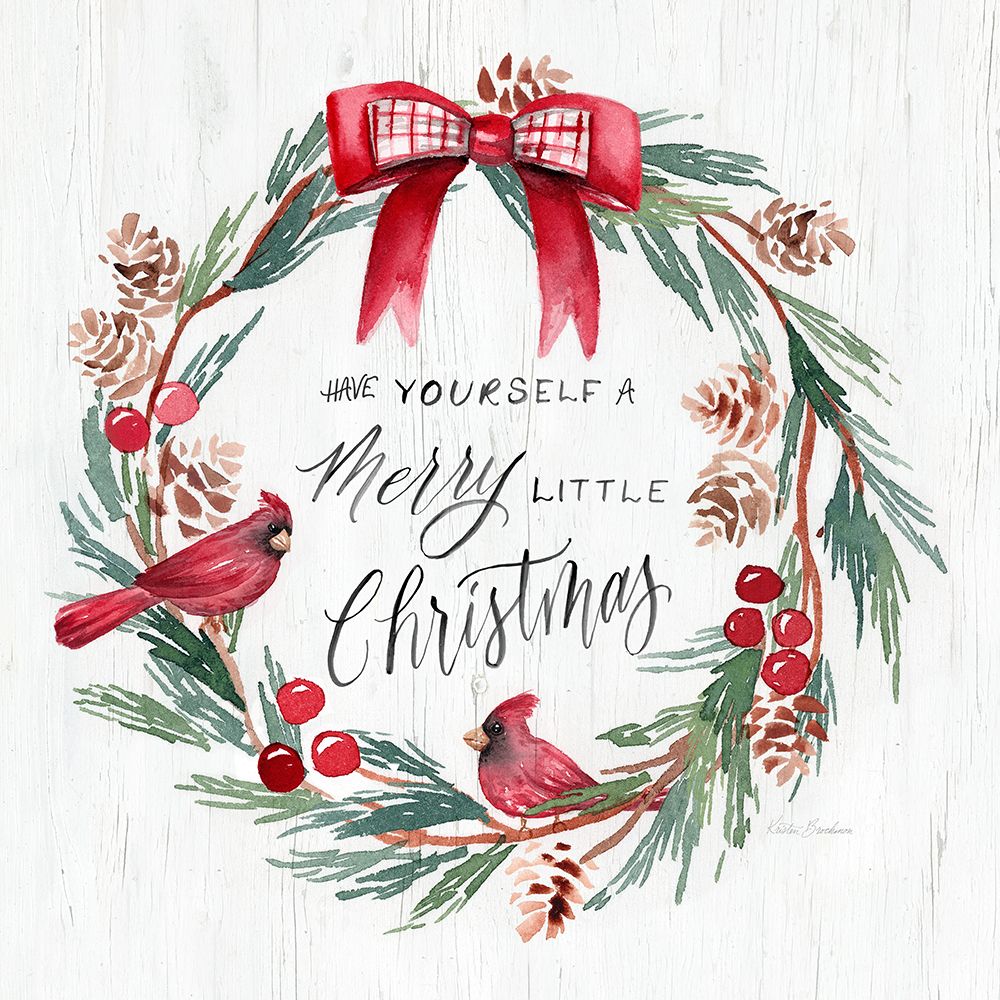 Merry Little Wreath art print by Kristen Brockmon for $57.95 CAD