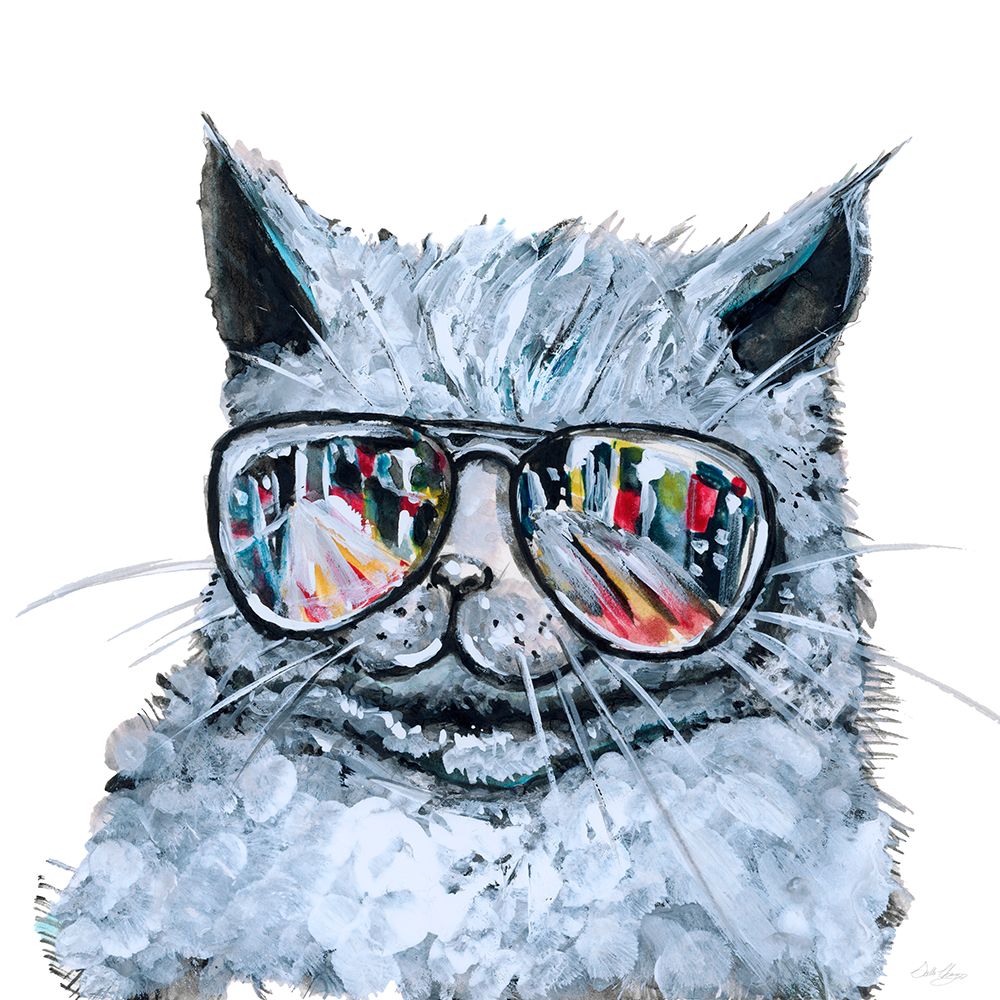 Kitty with Shades art print by Stella Chang for $57.95 CAD