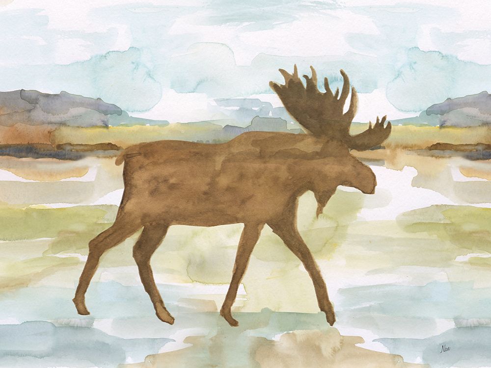 Mountain Moose art print by Nan for $57.95 CAD