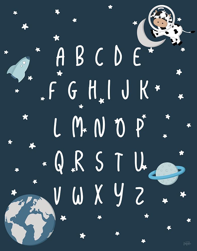 Space Cow Alphabet art print by Natalie Carpentieri for $57.95 CAD