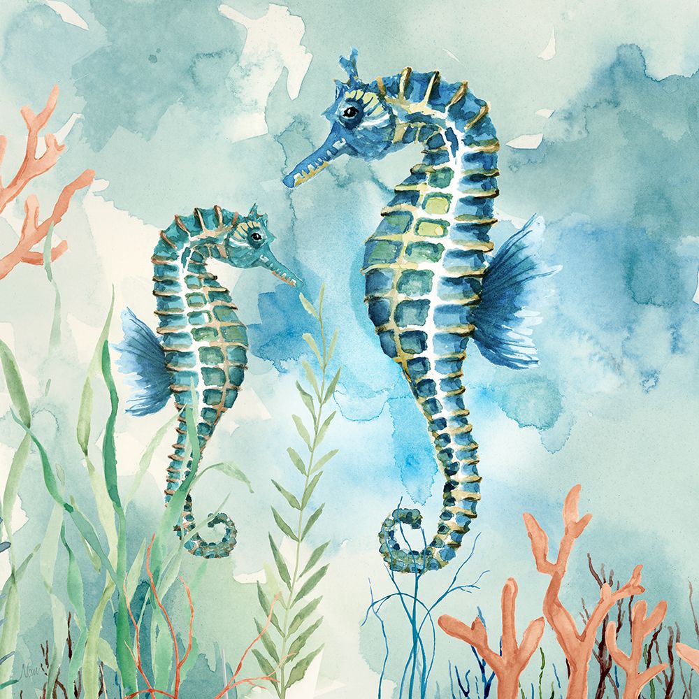 Coral Bay Seahorses art print by Nan for $57.95 CAD