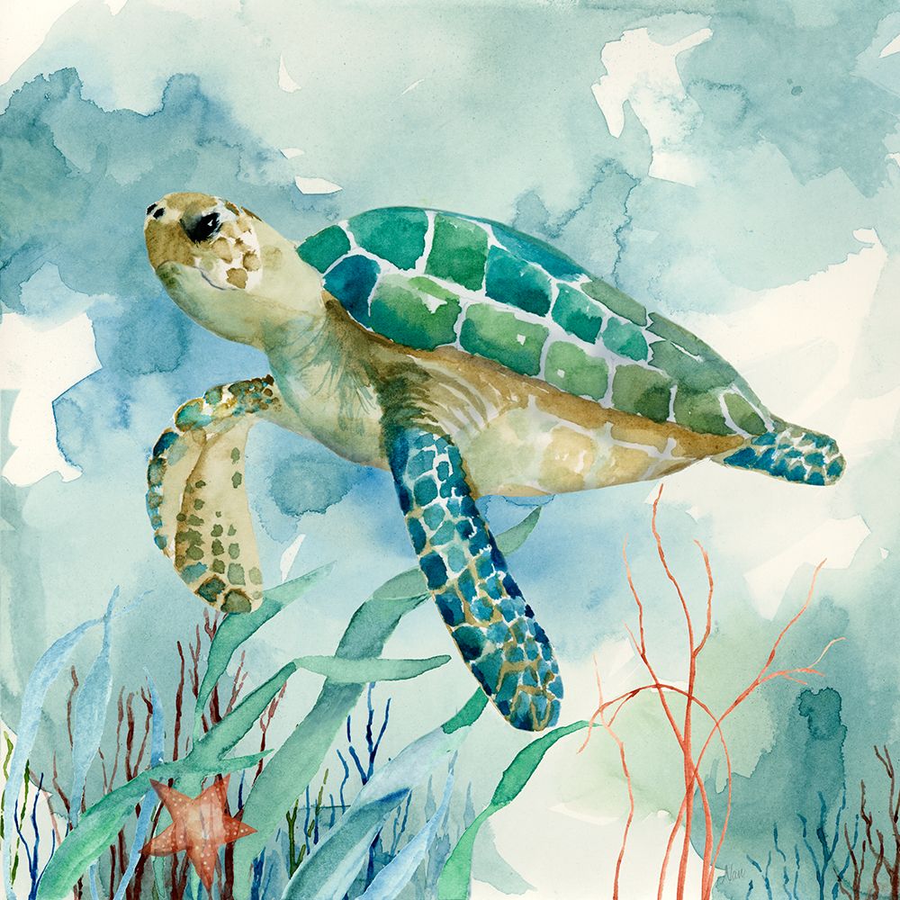 Coral Bay Sea Turtle II art print by Nan for $57.95 CAD
