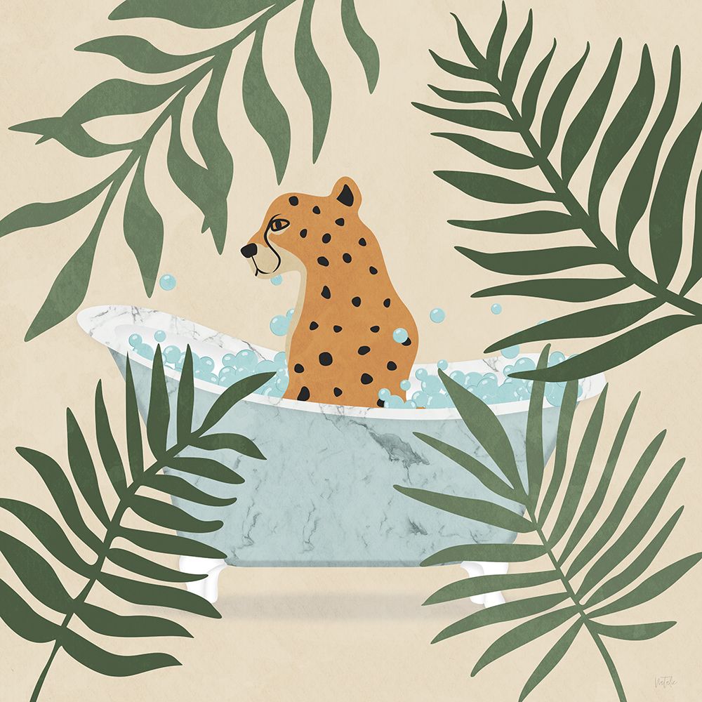Safari Cheetah Bath art print by Natalie Carpentieri for $57.95 CAD