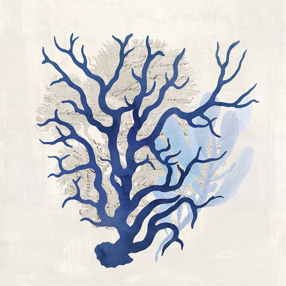 Blue on Blue Coral I art print by Susan Arnot for $57.95 CAD