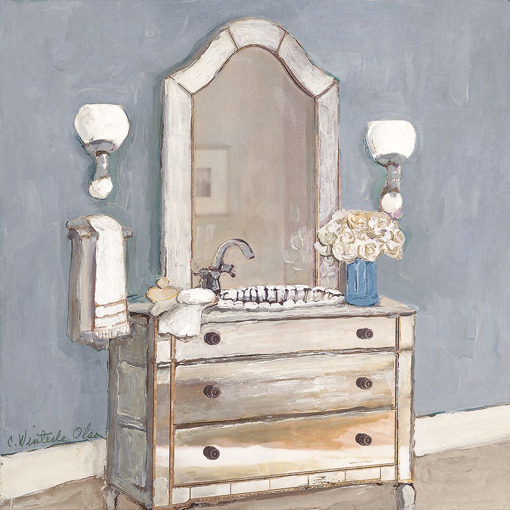 Blue Bath I art print by Charlene Olson for $57.95 CAD