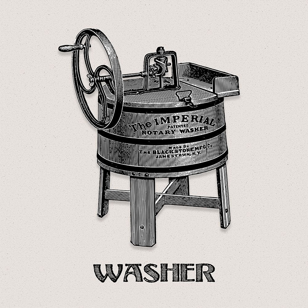 Laundry Day Washer art print by Val Rhodes for $57.95 CAD