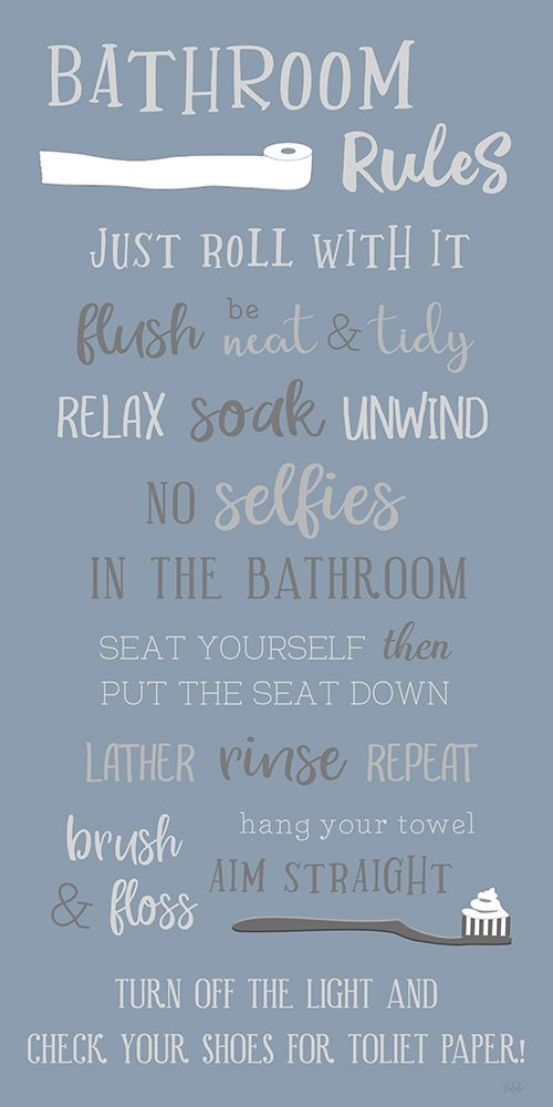 Dusty Blue Bathroom Rules art print by Natalie Carpentieri for $57.95 CAD
