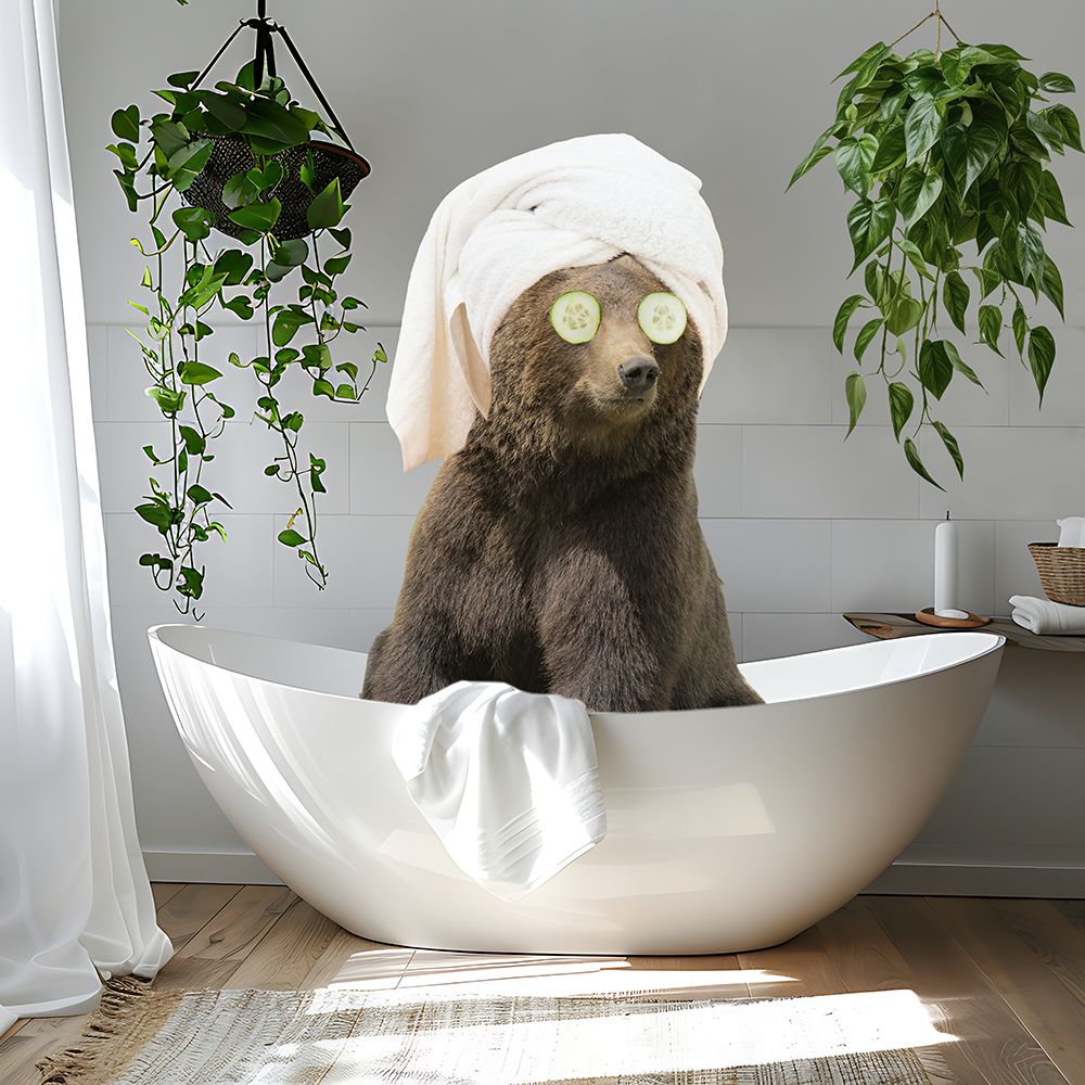 Spa Bear art print by CAD Design for $57.95 CAD