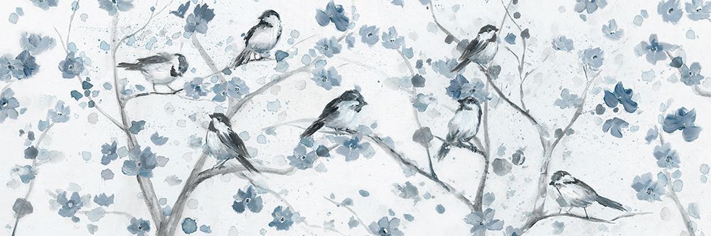 Chickadee Gathering art print by Nan for $57.95 CAD